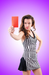 Woman judge isolated on the white