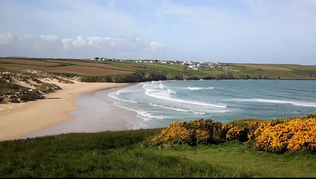 Crantock bay and beach North Cornwall England UK near Newquay