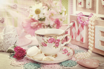 tea time in romantic vintage style
