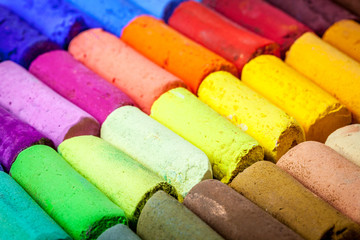 colorful pastel crayons abstract