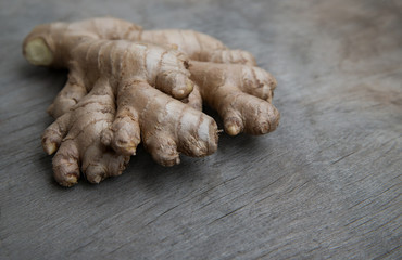 ginger root  on wooden background