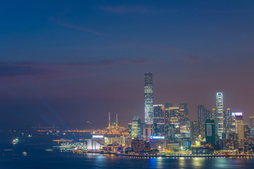 View of Hong Kong during sunset hours