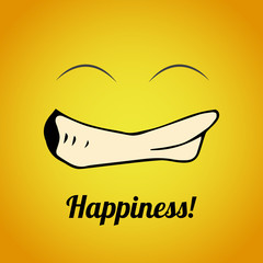 happiness concept over color background