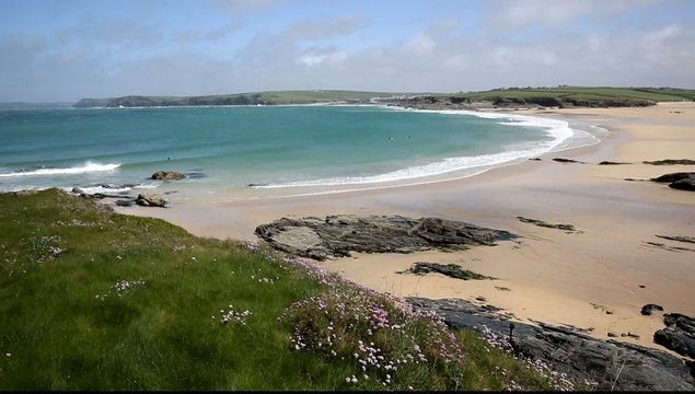 Harlyn Bay beach North Cornwall UK near Padstow and Newquay

