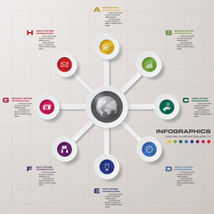 Abstract 8 steps infographis elements. Vector illustration.