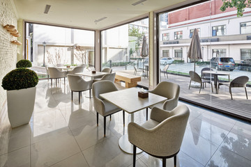 modern coffee bar interior
