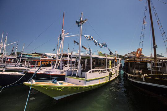 Fishing boats in the harbor, Labuan Bayo, Indonesia