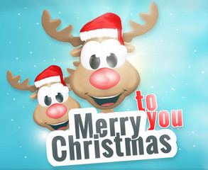 Fototapeta na wymiar Happy Christmas Reindeer