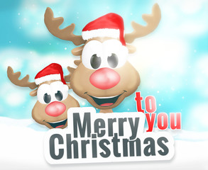 Fototapeta na wymiar Happy Christmas Reindeer