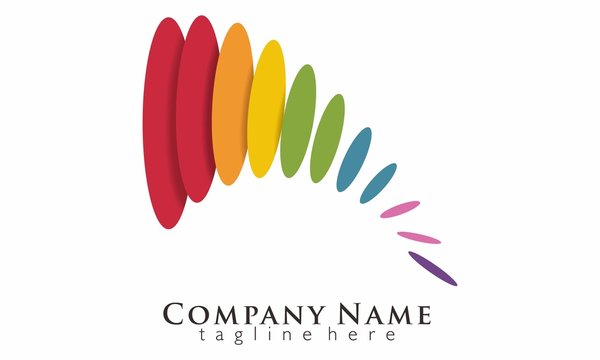 Digital Printing Rainbow logo vector