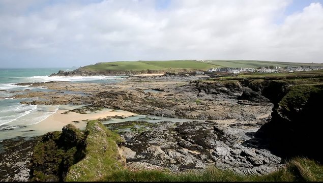 North Cornwall coast Newtrain Bay near Padstow and Newquay 
