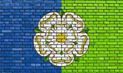 flag of East Riding Of Yorkshire painted on brick wall
