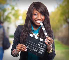 cool black-woman with clapper