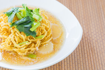 Pan fried noodles with pork.