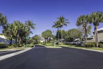 Gated community road in Florida