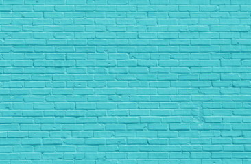 Fototapeta na wymiar Turquoise brick wall
