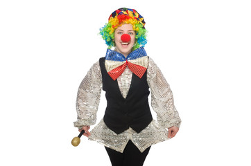 Obraz premium Female clown isolated on white