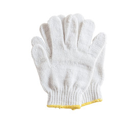 Cotton gloves on white background.