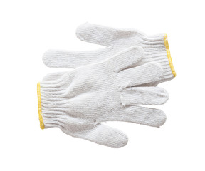 Cotton gloves on white background.