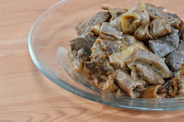 fried pork entrails with garlic