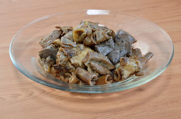 fried pork entrails with garlic