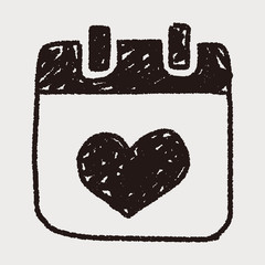 love calendar doodle