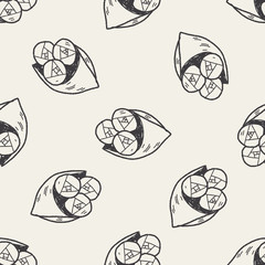 rose flower doodle seamless pattern background