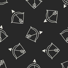 bow and arrow doodle seamless pattern background