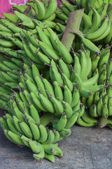 Green Fresh banana, Thailand market.
