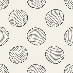 yoga ball doodle seamless pattern background