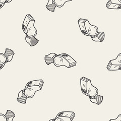 Whistle doodle seamless pattern background