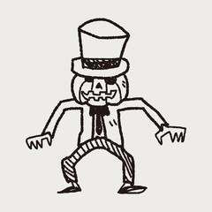 pumpkin monster doodle