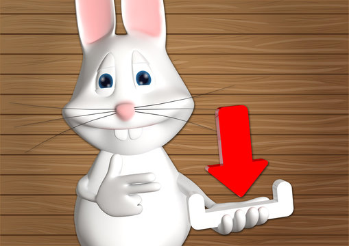 Hase Download Osterhase 3D wei&szlig; zeigen Comic