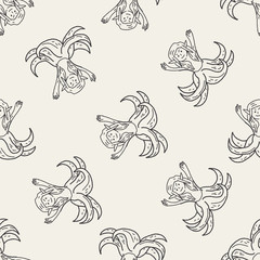 monster doodle seamless pattern background