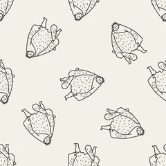 giant ogre doodle seamless pattern background