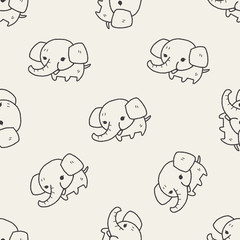 elephant doodle seamless pattern background