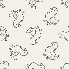 Fototapeta premium dove doodle seamless pattern background