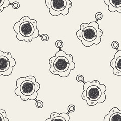 baby rattle doodle seamless pattern background