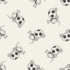 bug toy doodle seamless pattern background