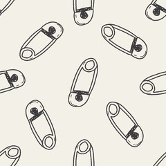 safety pin doodle seamless pattern background