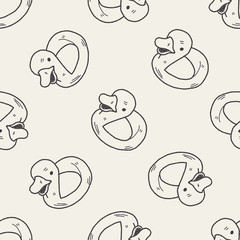 duck doodle seamless pattern background
