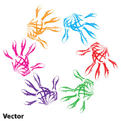 Vector conceptual child hand circle