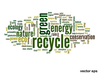 Vector conceptual ecology word cloud