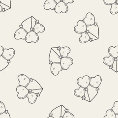 love balloon doodle seamless pattern background