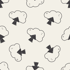 internet cloud doodle drawing seamless pattern background