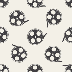 Doodle Film seamless pattern background