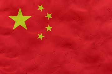 Plasticine flag of China