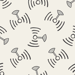 doodle wifi seamless pattern background