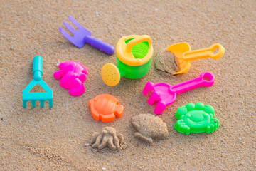 Fototapeta na wymiar sand beach toy set for kids