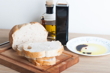 sourdough with olive oil and balsamic vinegar